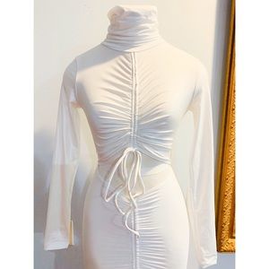 Trendy White Cut Out Body Con Dress